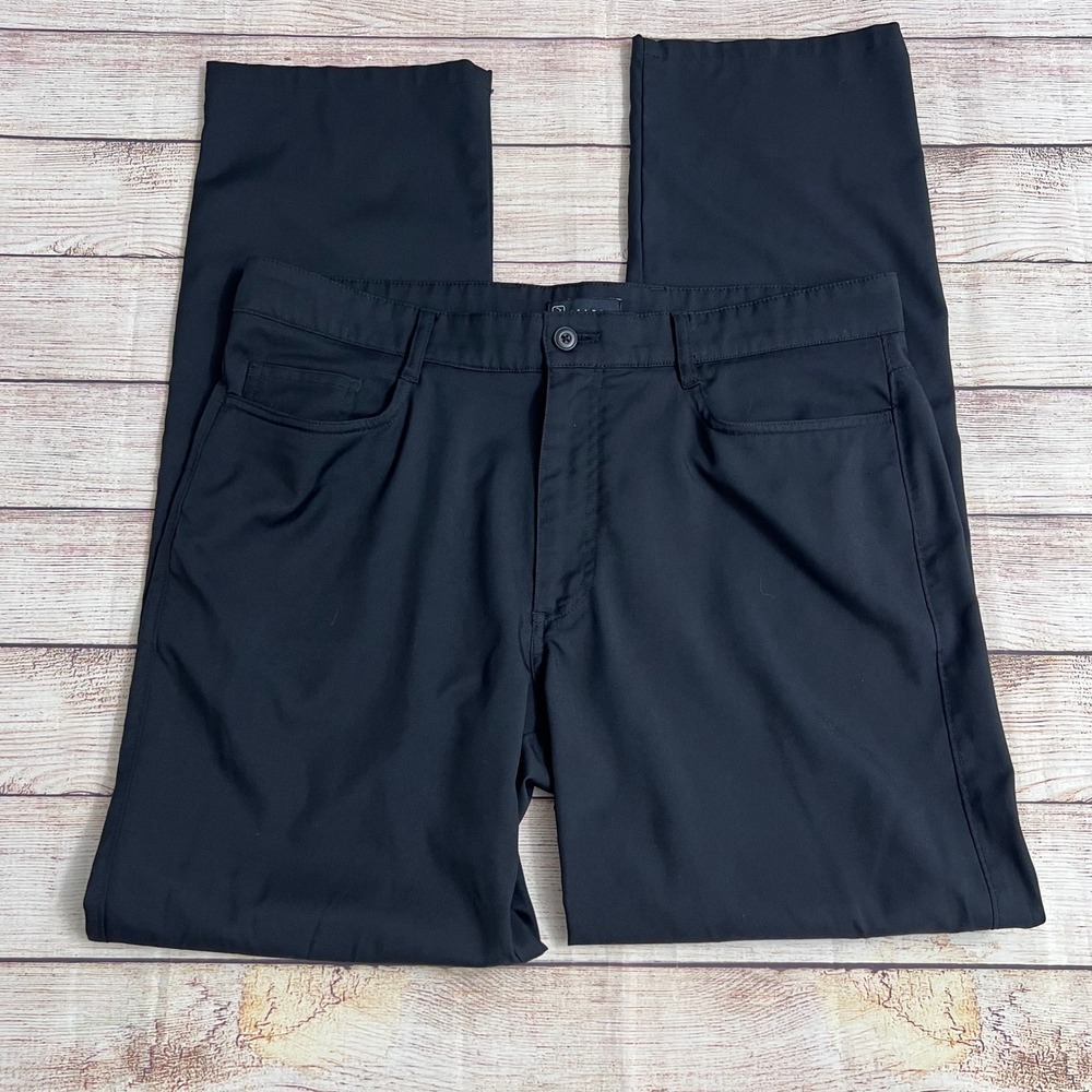 PGA Tour Golf Pants Mens 32x30 Black Stretch Performance‎ 5-Pocket Straight Leg